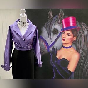 Vintage lavender silk wrapped around blouse